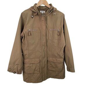 Cherokee Womens Size Large Lined Iridescent Brown/Green Full Zip Hooded Jacket